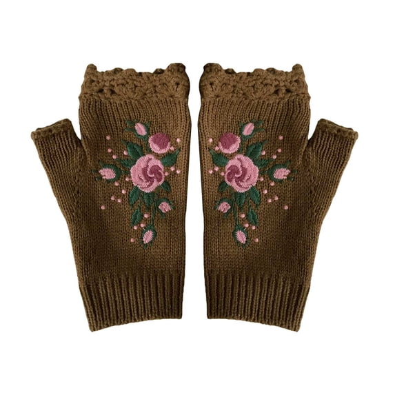 JFGHDG Fingerless Gloves Men Typing Gloves Fingerless Gloves for Casual Wear Wrist Warmers for Cold Weather Half Finger Gloves Fingerless Knitted Gloves Half Finger Knitted Sleeves Brown 1 A