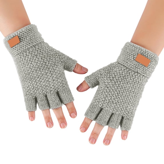 JFGHDG Fingerless Work Gloves Knitted Arm Warmers for Cold Weather Fingerless Knitted Gloves Ribbed Knitted Warmers Comfortable Casual Sleeves Soft Knitted Wrist Warmers Typing Gloves Gray One Size