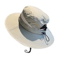 thumbnail image 1 of JFGHDG Functional Fishing Bucket Hat Wide Brim For Sun Protection Side Mesh Vent Panels Adjustable Back Strap Secure Chin‑cord Light‑weight Hat For Hiking Travel Khaki One Size, 1 of 3
