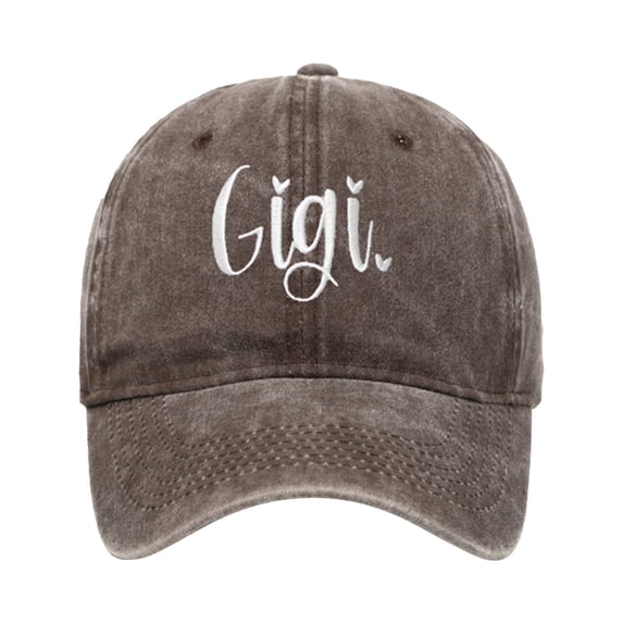 JFGHDG Gigi Grandma Hat for Womens Low Profile Washed Distressed Baseball Caps Coffee A