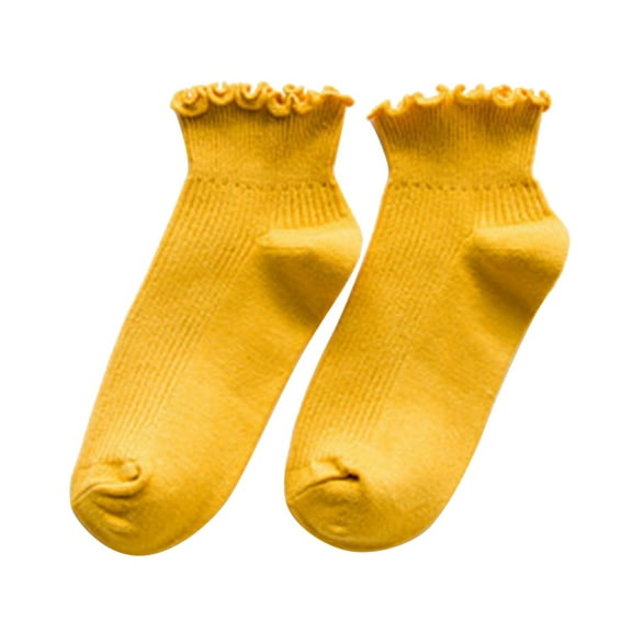 JFGHDG Gym Socks Women,Retro Socks,Workout Socks Women,Tube Socks,Vintage Socks,Women Edge Cotton Vertical Striped Boat Socks Socks Yellow One Size