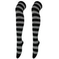 thumbnail image 1 of JFGHDG Halloween Long Over Knee Striped Socks Striped Knee High Socks Striped Stockings Golf Socks Athletic Socks Women Cotton Socks for Women Ankle Socks for Women Retro Socks Dark Gray One Size, 1 of 4