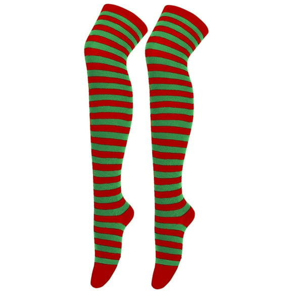 JFGHDG Halloween Long Over Knee Striped Socks Striped Knee High Socks Striped Stockings No Show Socks Men Running Socks Womens Long Socks for Women Men Socks Athletic Socks Women Red One Size