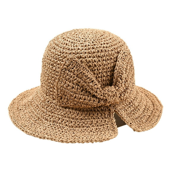 JFGHDG Hiking Hat Women,Bucket Hat for Women,Bucket Hats for Men,Visor Hats for Women,Sombrero Hats,Hats Summer Women Beach Ladies Foldable Sun Fashion Hat Brimmed Baseball Caps Khaki One Size