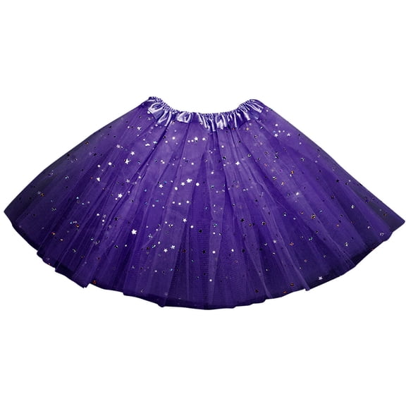 JFGHDG Light Up Tutu Women Sequin Skirt Tulle Skirts Tulle Skirt Tutu Short Ballet Skirt Purple Tutu Dark Purple 1 a