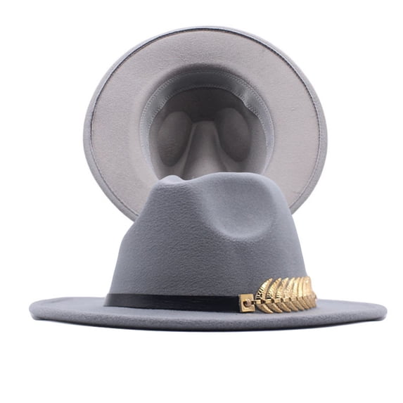 JFGHDG Men & Women Classic Wide Brim Floppy Panama Hats Fel政 Fedora Rancher Hat Jazz Hat Vintage Gray One Size