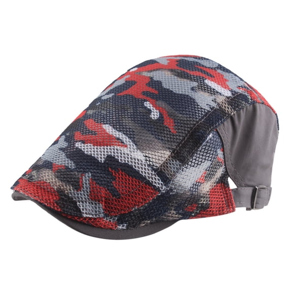 JFGHDG Mens Mesh Cap Flat Ivy Gatsby Newsboy Beret Driving Hat Adjustable Breathable Summer Hats Gray One Size