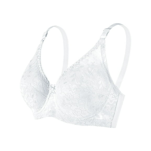 JFGHDG Mesh Bras for Women Bra No Underwire Brassiere for Women Sports Bras for Women Breathable Full Coverage Wirefree Push Up Padded Bralettes Ice Silk Support Long Line Bra Comfy Mesh White 2 36