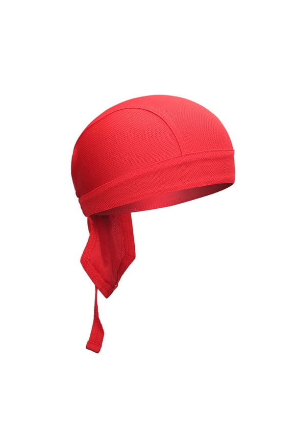 Mesh Do Rags Cycling Caps Helmet Liner Doo Rag Motorcycle Bandana Hat Sweat Liner Skull Caps Dew Rags for Men and Women Red A
