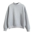 thumbnail image 1 of JFGHDG Mock Neck Sweatshirt Women Loose Fit Turtleneck Pullover Long Sleeve Oversized Sweatshirts Tops Fall Outfits Gray L, 1 of 5