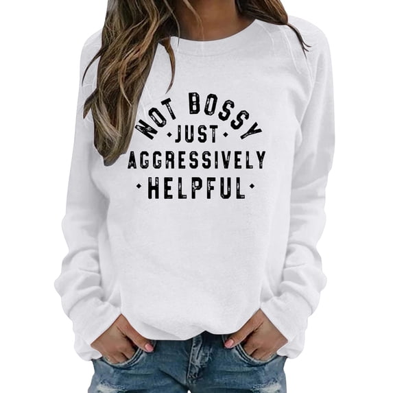 JFGHDG Oversized Sweatshirt for Women, Crewneck Long Sleeve Casual Fleece Tops Graphic Hoodies Pullover Sweater White 2XL