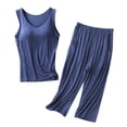 thumbnail image 1 of JFGHDG Pajama Set for Women Tank Top 2 Piece PJ Comfy Viscose from Sleepwear Sleeveless Loungewear Blue L, 1 of 3