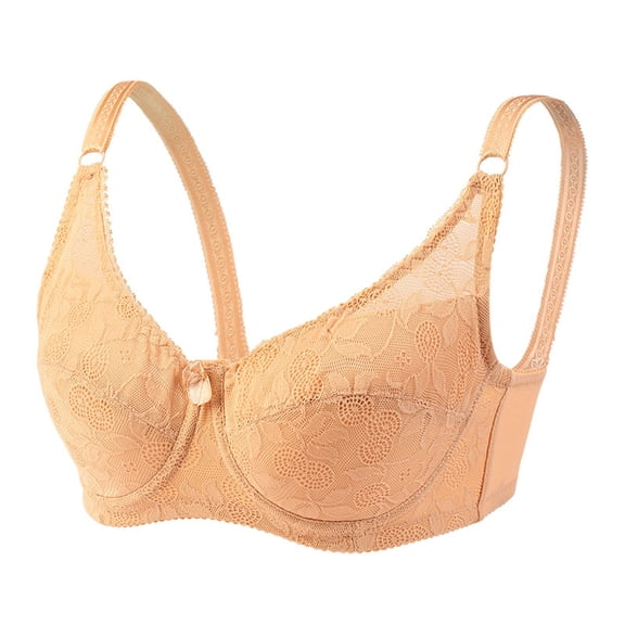 JFGHDG Plus Size Bras for Women Wireless Bras for Women Full Coverage Sports Bra Posture Correcting Padded Long Line Bra No Underwire Everyday Bras Seamless Comfy Mesh Full Coverage Beige 1 38