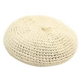 thumbnail image 1 of JFGHDG Retro‑inspired Crochet Beret Classic French Round Design Straw‑like Woven Texture Small Top Knot Lightweight Portable Summer Cap For Daily And Beach Outfits White One Size, 1 of 3