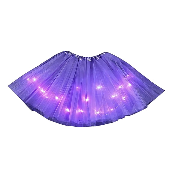 JFGHDG Ruffle Skirt Ballet Tutu for Girls Puffy Skirt Tutu for Women Tulle Skirt Light Up Tutu Women Purple Tutu Purple 3 a