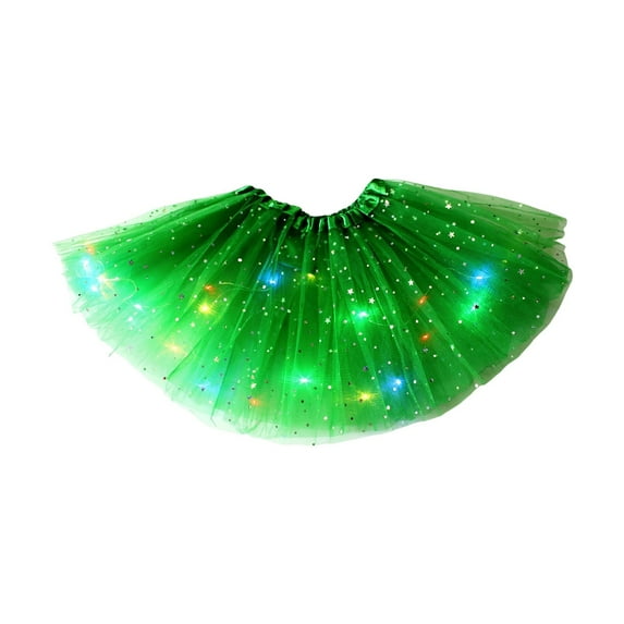 JFGHDG Ruffle Skirt Bubble Skirt Holiday Tutu Women's Dance Skirts Ballerina Tutu Tutus for Women Green Tutu Green One Size