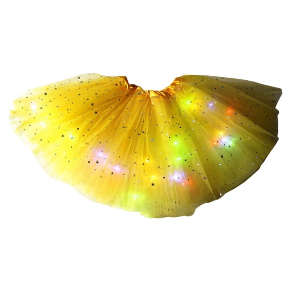 JFGHDG Running Tutus for Women Dance Skirt Ballroom Skirt Renaissance Skirt Light Up Tutu for Women Yellow Tutu Yellow One Size