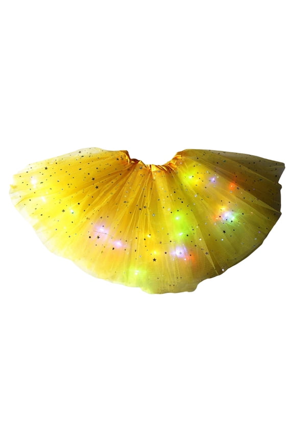 Running Tutus for Women Dance Skirt Ballroom Skirt Renaissance Skirt Light Up Tutu for Women Yellow Tutu Yellow One Size