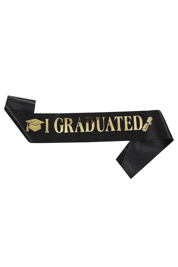 Sash Cheer Squad Supplies Durable Graduation Sash for Graduates Satin Cheerleader Belt Senior Sash Graduation Stole Masters Graduation Gift Graduated Satin SashBlack One Size