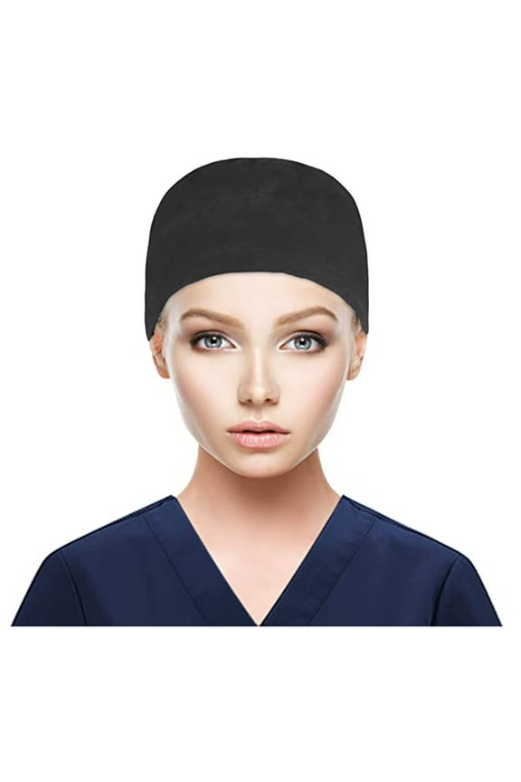 Scrub Caps Women,Surgical Caps for Women,Nurses Caps for Women,Surgical Cap,Bouffant Scrub Caps Women,and Womens With Sweatband Mens for Cap Hat With Scrub Bouffant Caps Black One Size