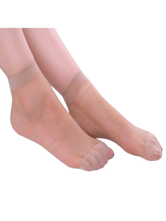 Sheer Socks,Ruffle Socks Woman,Thin Socks Women,Nylon Socks for Women,Ankle Stockings for Women,Pairs Girl Ankle Thin Silk Low Socks Cut Stockings Short 10 Elastic Socks Beige One Size