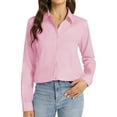 thumbnail image 1 of JFGHDG Soft Wrinkle-Free Button Down Stretch Shirts for Women, Breathable Moisture-Wicking Casual Work Dress Tops Pink 3XL, 1 of 6