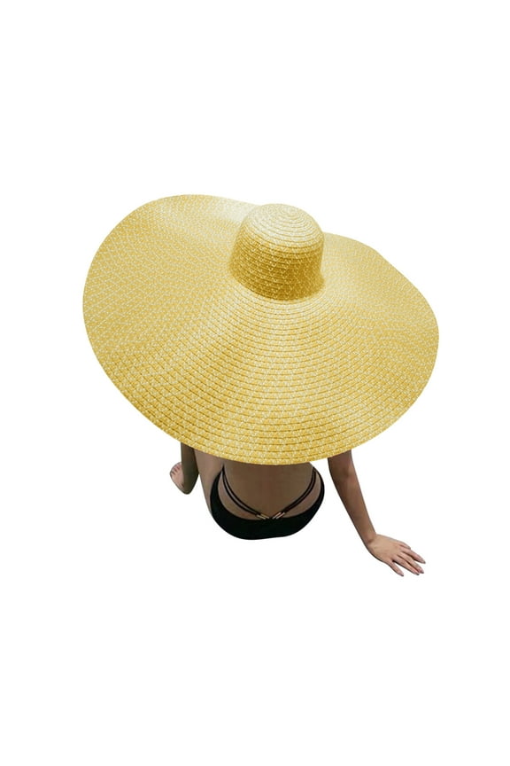 Straw Hats for Women,Bucket Hats for Men,Visor Hats for Women,Wide Brim Sun Hat,Sombrero Hats,Beach Sun Hat Sun Fashion Cap Large Hat Baseball Caps Yellow One Size