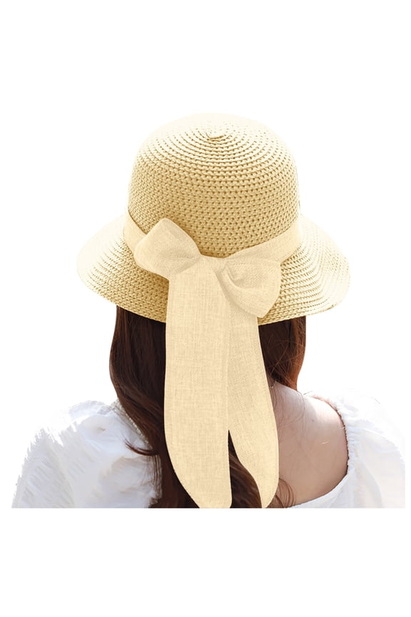 Straw Hats for Women,Visor Hats for Women,Straw Bucket Hat,Sun Hats for Women,Sombrero Hats,Women's Holiday Sun Summer Hat Beach Sun Baseball Caps Beige One Size