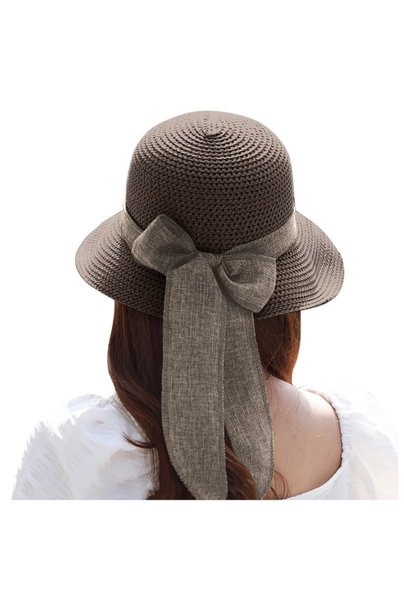 Straw Hats for Women,Visor Hats for Women,Straw Bucket Hat,Sun Hats for Women,Sombrero Hats,Women's Holiday Sun Summer Hat Beach Sun Baseball Caps Coffee One Size