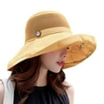 thumbnail image 1 of JFGHDG Sun Hats for Women Wide Brim Foldable Beach Hat UPF50+ Summer Sun Protection Bucket Hat for Outdoor Gardening Travel Yellow One Size, 1 of 3