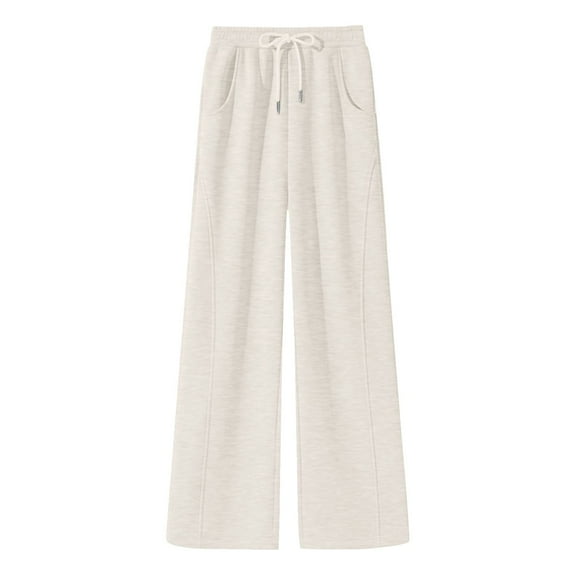 JFGHDG Sweatpants for Women Drawstring Waist Elastic Waist Yoga Pants Wide Leg Baggy Straight Leg Sweatpants Baggy Wide Leg Wide Leg Dress Wide Leg Sweatpants A6_beige 2xl