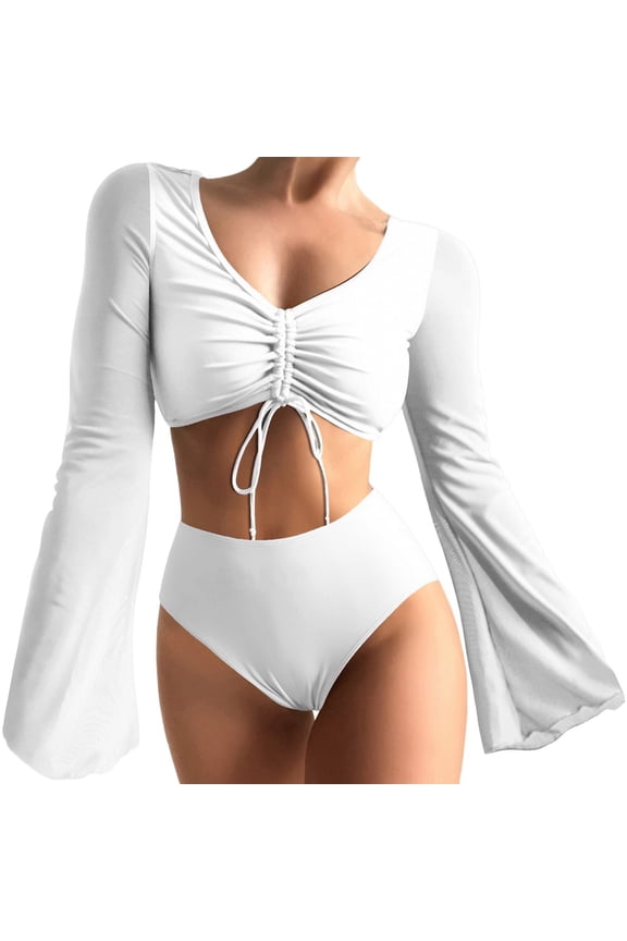 Swim Suits for Women 2025,tummy Control Swimsuits for Women,triangle Bikini,long Sleeve Cover Up Split Bikini Swimsuit Bikini Set,plus Size Swimsuit for Women,bikini Sets for Women Pink XL