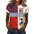 thumbnail image 1 of JFGHDG T Shirt Simple Graphic Independence Tee Unisex Us Flag Celebration Tee Historic 4th Of July Birthday Tee Simple July 4th Commemorative Tee Blue L, 1 of 8