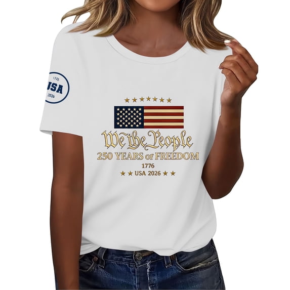 JFGHDG T Shirts Simple July 4th Commemorative Tee Historic 4th Of July Birthday Tee Fashion Apparel For America'S Birthday Men'S Classic American Flag Tee Women'S Flag Gra White 2XL