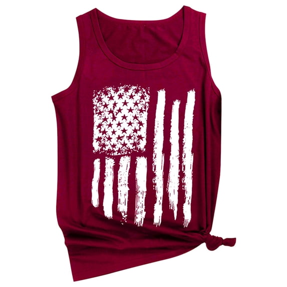 JFGHDG Tank Tops 4th Of July Patriotic Tank Tops Patriotic Print Tank Tops Patriotic Graphic Tee Outfits Patriotic Tank Tops For 4th Of July Vest Tops Red L