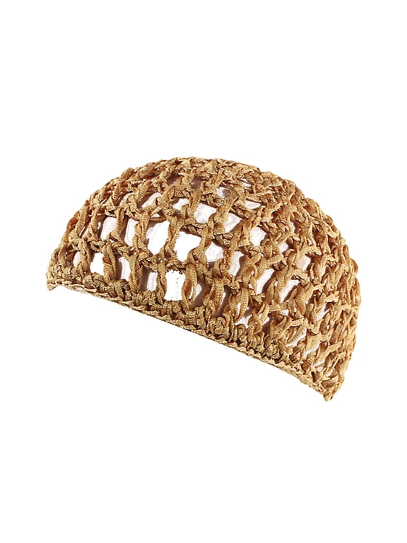 Turban Hairnet Snoods Cover Ornament Elastic Reusable Crochet Cap Nets Handmade Hollow Hat Knit Snood Hat Thick Short Hairnet Wrap Night Sleeping Hair Accessories D One Size