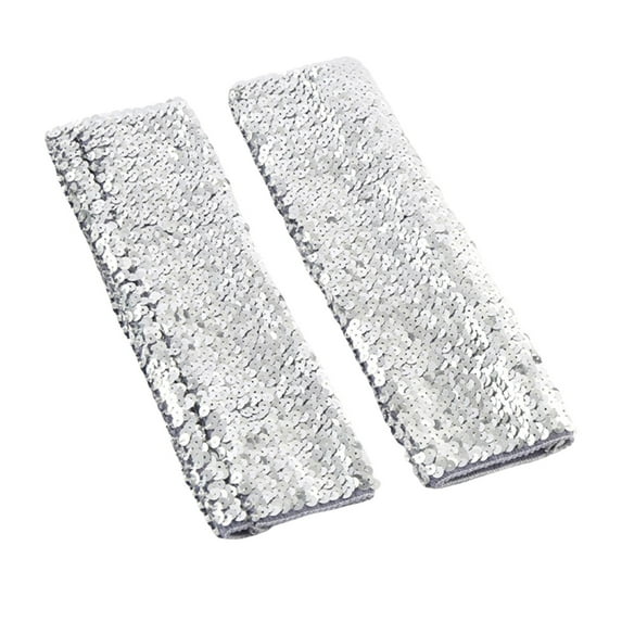 JFGHDG Typing Gloves,Elbow Length Gloves,Arm Warmers,Knit Gloves,Goth Gloves,Stylish Glitter Gloves Sequin Long Gloves Fingerless Elastic Gloves Glitter Carnival Costumes Silver One Size