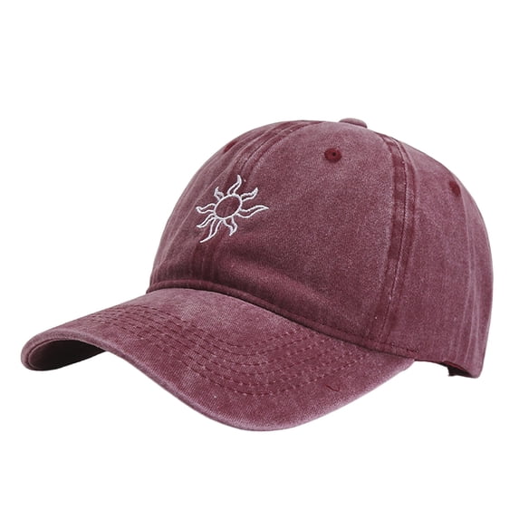 JFGHDG Vintage Baseball Cap for Men Women Soft Cotton Embroidered Hat Adjustable Low Profile Dad Hat Red One Size