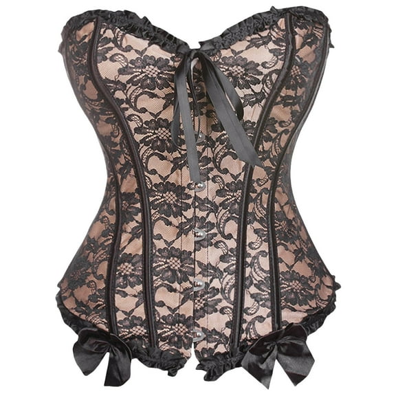 JFGHDG Vintage Corset Bustier Corset Wedding Corset Shapewear Short Corset Bustier Corset Top Waist Corset Beige 3xl