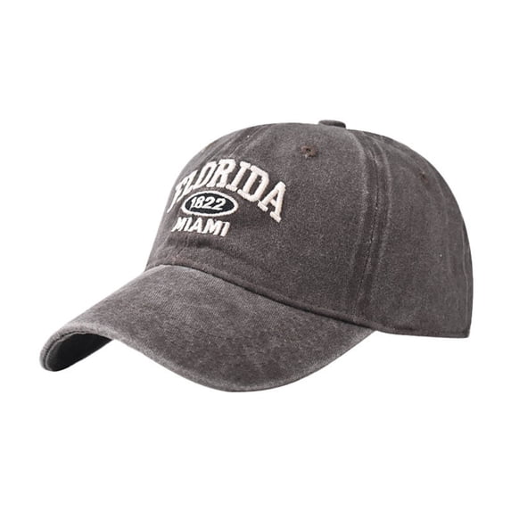 JFGHDG Vintage Distressed Baseball Cap Embroidered Letter Dad Hat Curved Brim Streetwear Cap for Casual Outfit Outdoor Activities Coffee One Size
