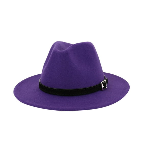 JFGHDG Vintage Hat,Women Church Hats,Formal Hats for Women,Fedora Hats for Women,Vintage Bucket Hat,with Men Women Outbacks Belt Wide Hat Hats Vintage Buckle Caps Purple One Size