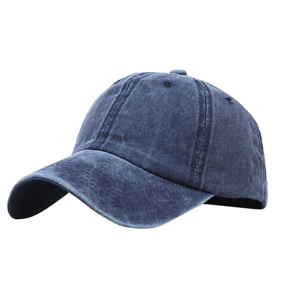 JFGHDG Washed Baseball Cap Embroidered Adjustable Vintage Dad Hat Casual Outdoor Cap for Men Women Blue One Size