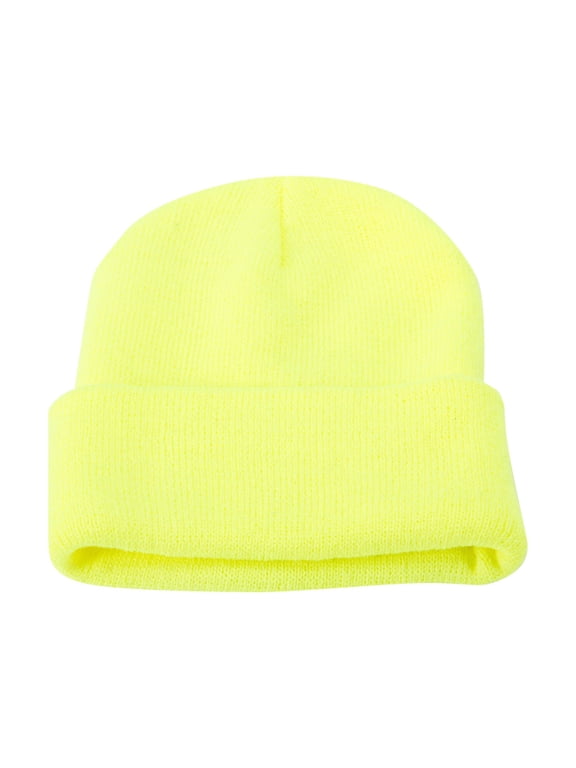 Winter Beanie Hat for Men & Women - Warm Stretchy Skull Cap, Thick Knitted Cuffed Beanies for Cold Weather Beige One Size