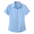 thumbnail image 1 of JFGHDG Women Button Down Shirts Short‑Sleeve Stain‑Resistant Dress Shirts Collared Fit Work Blouse Sky Blue 7XL, 1 of 2