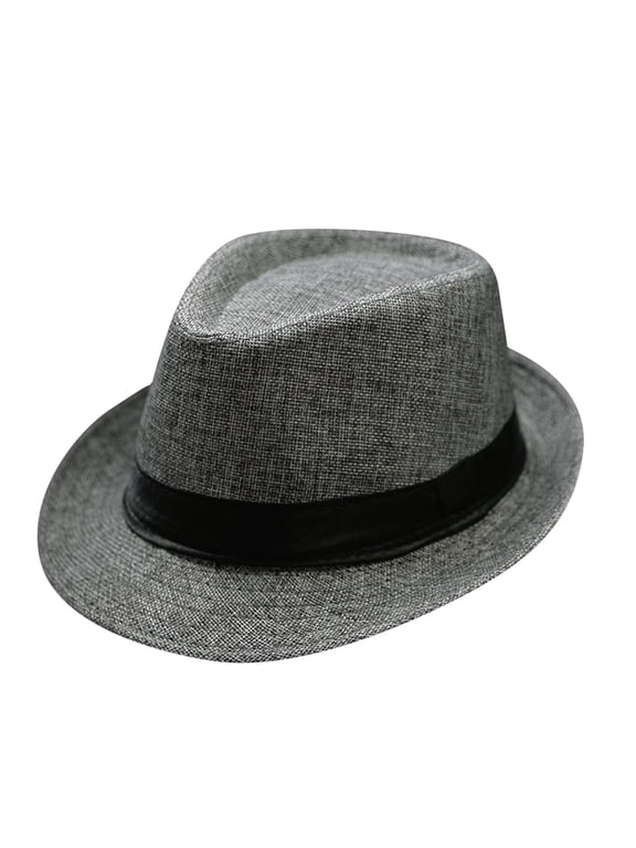 Women Church Hats Classic Flat Wide Brim Hat Fedora Hat Hats for Women French Hat Wide Brim Band Church Derby Cap Jazz Cap Flat Brim Hat Boater for Women Rancher Hat Vintage Hat Gray One Size