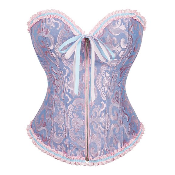JFGHDG Women Corset for Women Western Corset Tops for Women Renaissance Corset Bustier Tops for Women Cute Corset for Renaissance Blue L