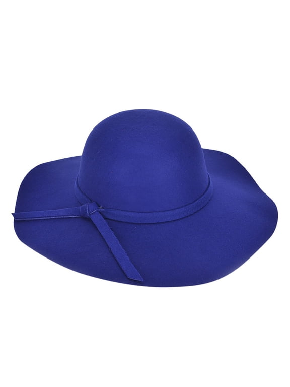 Women Felt Hats Church Cloche Hat Winter Flapper Fedora Hats Bucket Hat Vintage Bowler Hats Blue One Size