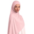Solid Soft Pink Color JFGHDG Women Instant Jersey Turban, Pre Sewn Stretch Knit Full Coverage ...