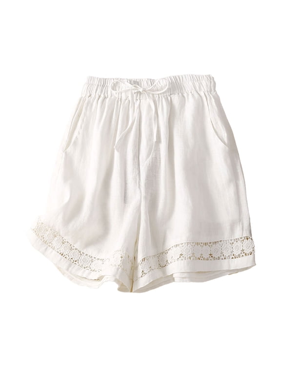 Women Shorts Shorts for Women Trendy Basketball Shorts Exercise Shorts for Women Lounge Sets for Women Relaxed Fit Shorts Women Flowy Shorts Baggy Shorts White XL