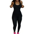 thumbnail image 1 of JFGHDG Women Workout Seamless Jumpsuit Yoga Ribbed Bodycon One Piece Tank Top Leggings Romper Black L, 1 of 9